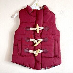 Maroon Puffer Vest - UNISEX 2T